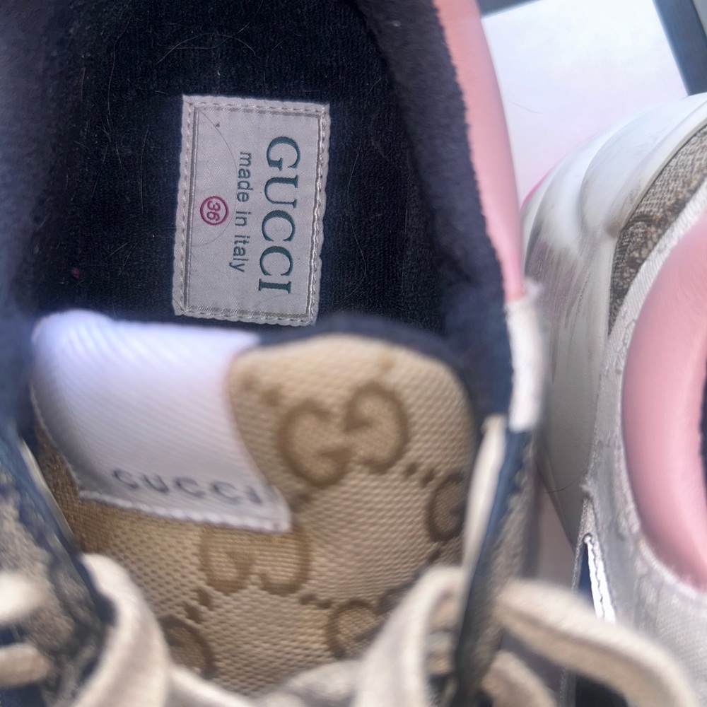 Gucci Pink and Beige Sneakers - Picture 6 of 7